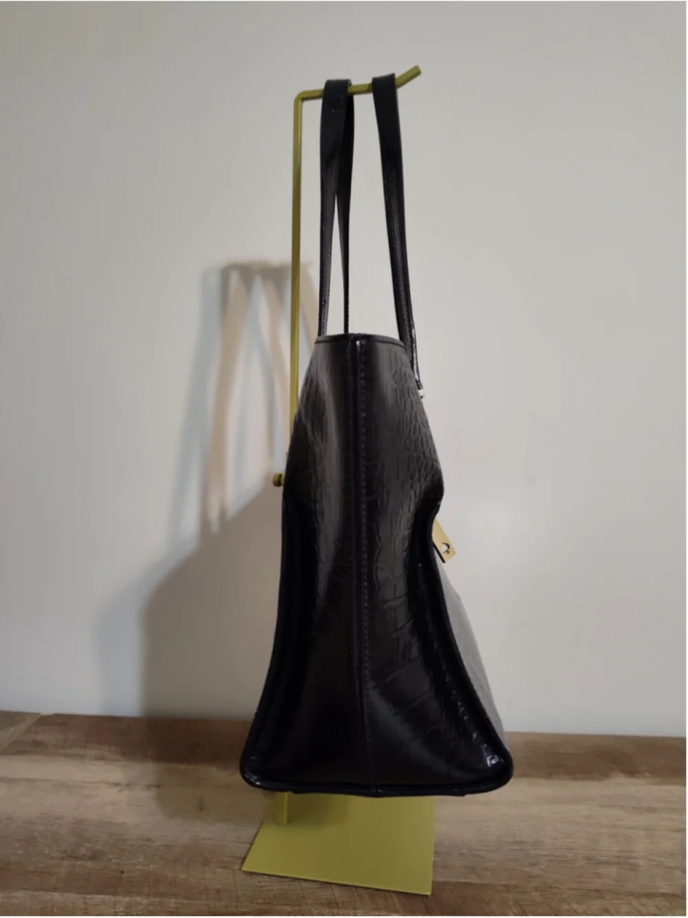 Women's Kate Spade Black Crocodile Embossed Tote Bag, One Size